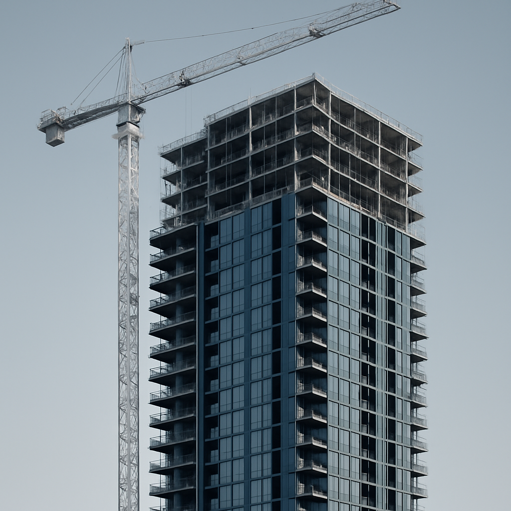 An off-plan apartment tower under construction in an Australian city